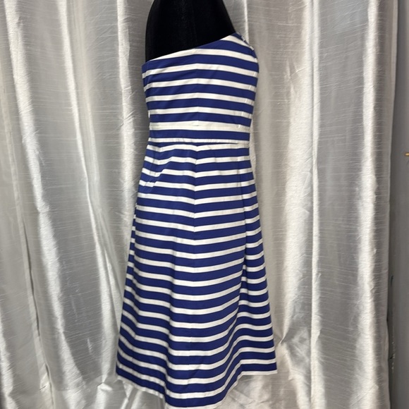 Gap Women’s Strapless Pleated Striped Zip Sz 6 Mini Dress - Picture 3 of 8